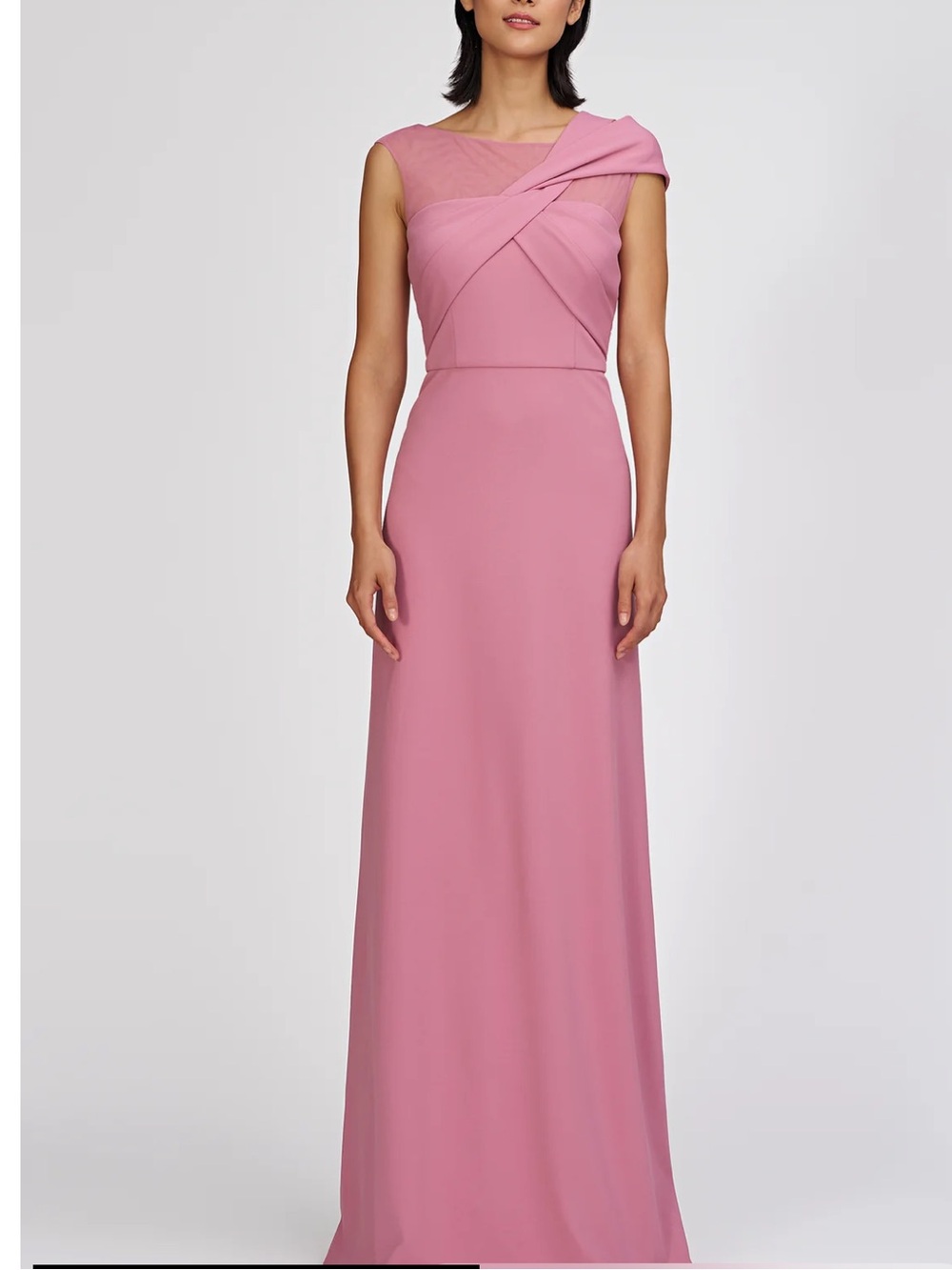 JS Collections Dusty Rose One-Shoulder Maxi Gown